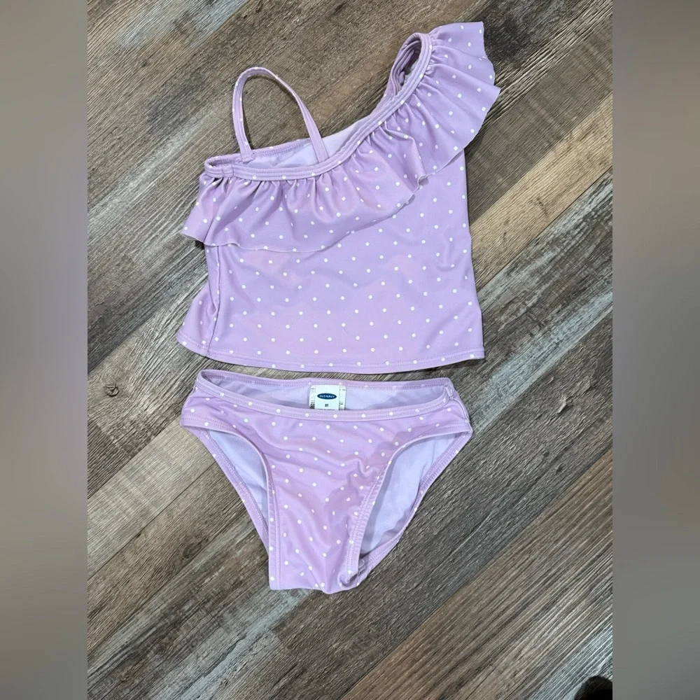 Old Navy Toddler 3T Lavender Polka Dot Two-Piece Swimsuit